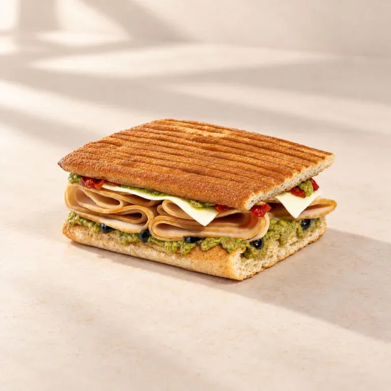 A pressed OPINION sandwich